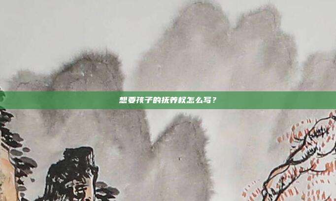 想要孩子的抚养权怎么写?