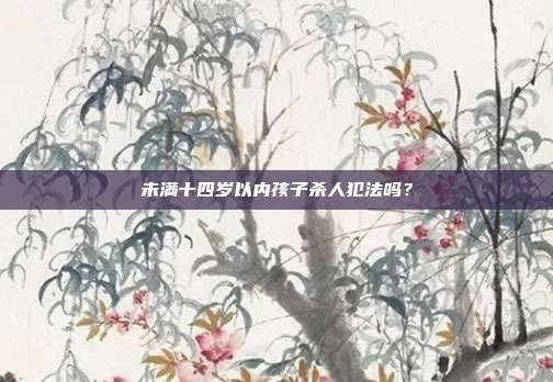 未满十四岁以内孩子杀人犯法吗?