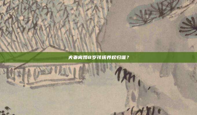夫妻离婚8岁孩抚养权归谁?