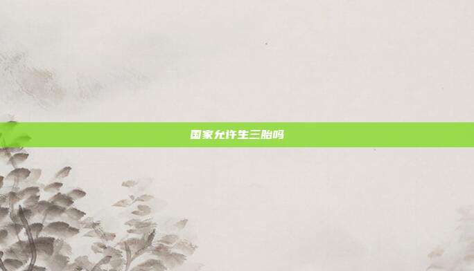 国家允许生三胎吗