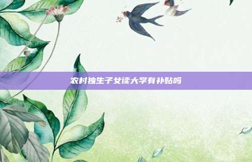 农村独生子女读大学有补贴吗
