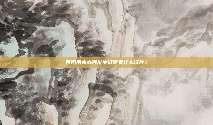 再婚后去办理准生证需要什么证件?