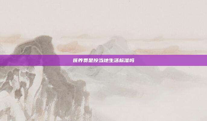 抚养费是按当地生活标准吗