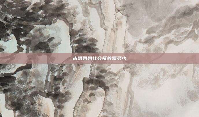 未婚妈妈社会抚养费多少