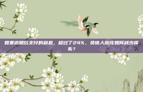 如果逾期后支付的利息,超过了24%,负债人应该如何减少损失?