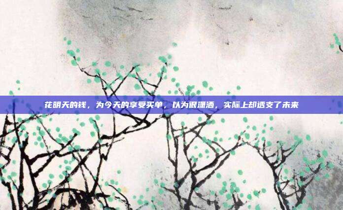 花明天的钱,为今天的享受买单,以为很潇洒,实际上却透支了未来
