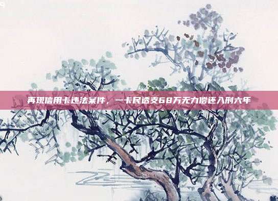 再现信用卡违法案件,一卡民透支68万无力偿还入刑六年