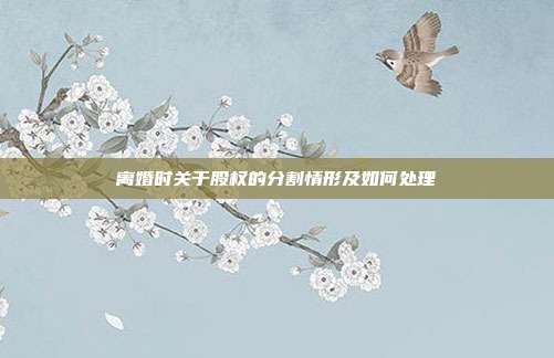 离婚时关于股权的分割情形及如何处理