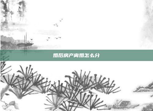婚后房产离婚怎么分