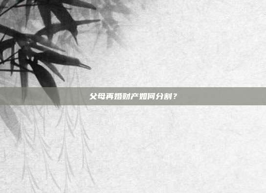 父母再婚财产如何分割？
