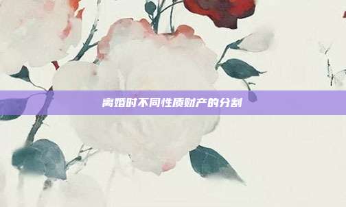 离婚时不同性质财产的分割