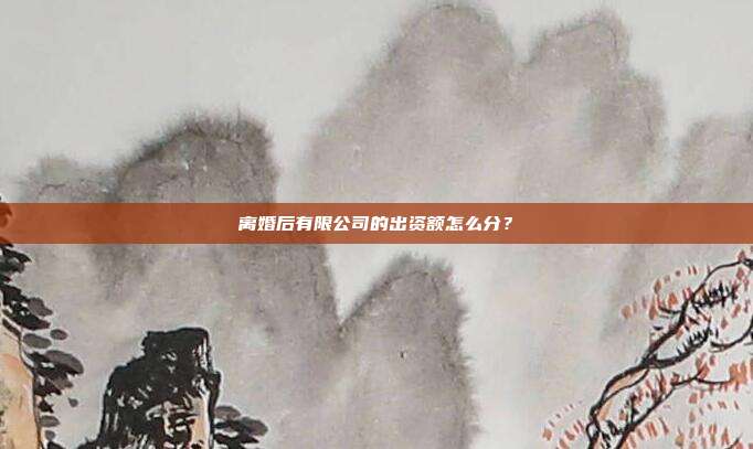 离婚后有限公司的出资额怎么分?