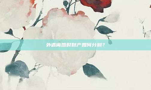 外遇离婚时财产如何分割?