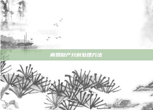 离婚财产分割处理方法