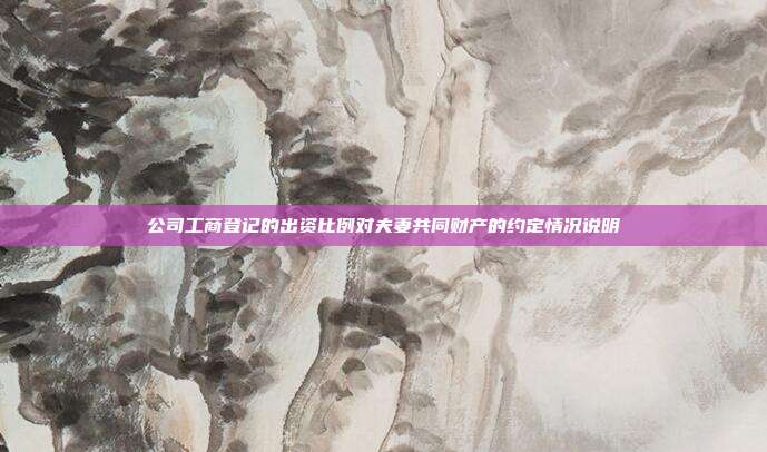 公司工商登记的出资比例对夫妻共同财产的约定情况说明