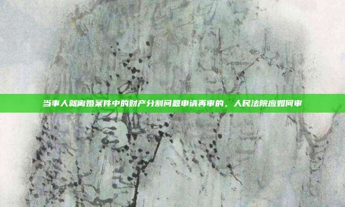 当事人就离婚案件中的财产分割问题申请再审的,人民法院应如何审