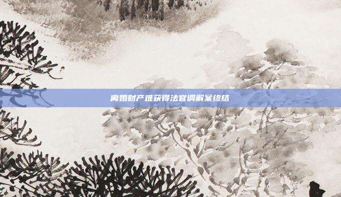 离婚财产难获得法官调解案终结