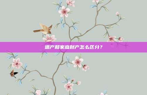 遗产和家庭财产怎么区分?