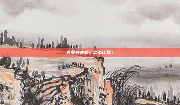 夫妻共有财产怎么计算?