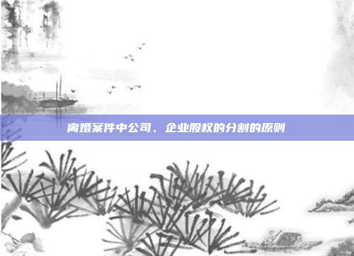 离婚案件中公司、企业股权的分割的原则