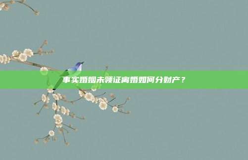 事实婚姻未领证离婚如何分财产?