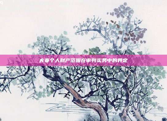 夫妻个人财产范围在审判实务中的界定