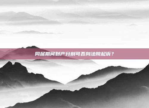 同居期间财产分割可否向法院起诉?