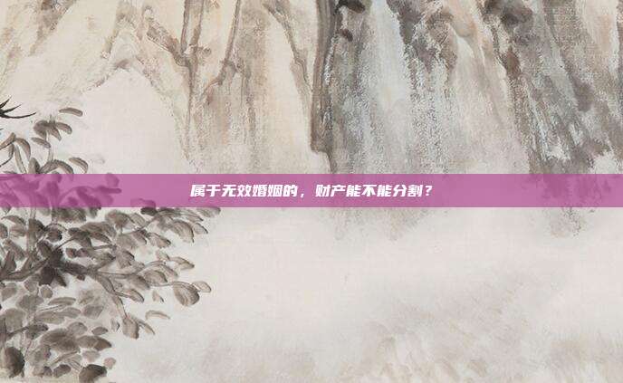 属于无效婚姻的,财产能不能分割?