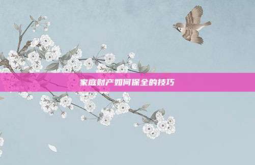 家庭财产如何保全的技巧