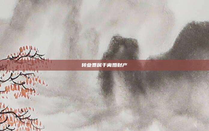 转业费属于离婚财产