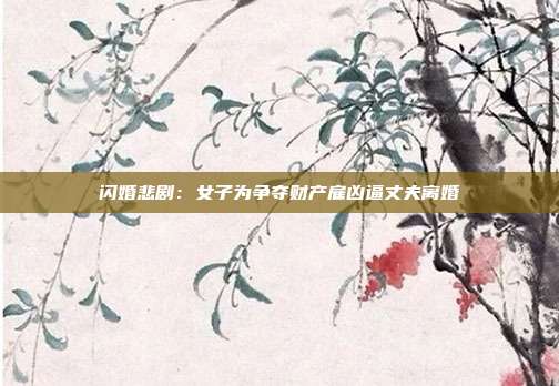 闪婚悲剧:女子为争夺财产雇凶逼丈夫离婚