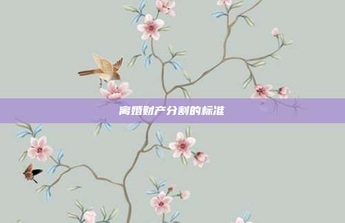 离婚财产分割的标准