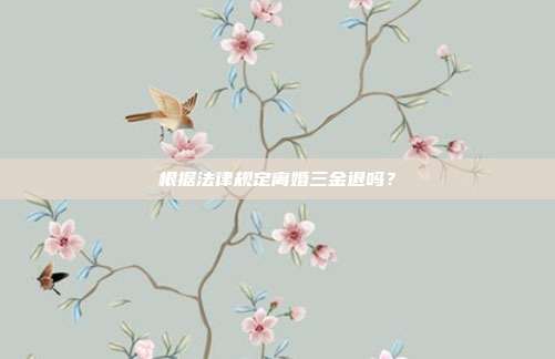 根据法律规定离婚三金退吗?