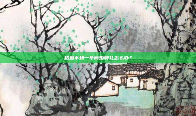 结婚不到一年离婚聘礼怎么办?