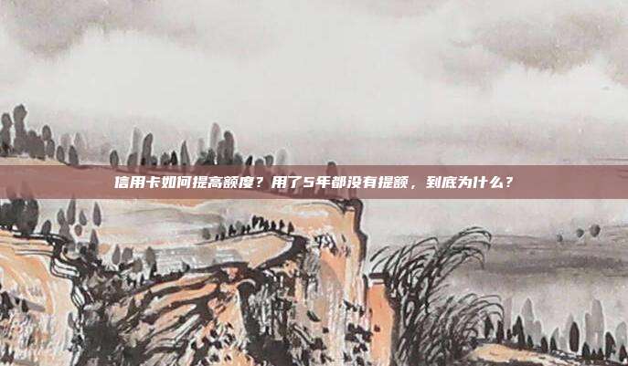 信用卡如何提高额度?用了5年都没有提额,到底为什么?