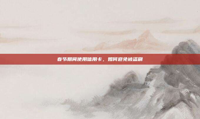 春节期间使用信用卡,如何避免被盗刷