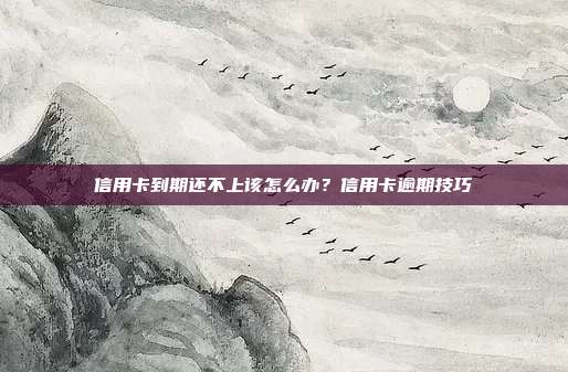 信用卡到期还不上该怎么办?信用卡逾期技巧