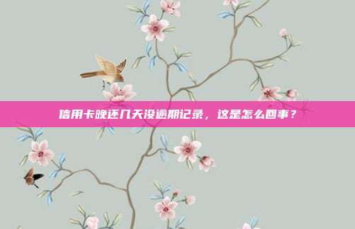 信用卡晚还几天没逾期记录,这是怎么回事?