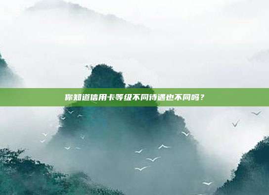 你知道信用卡等级不同待遇也不同吗?