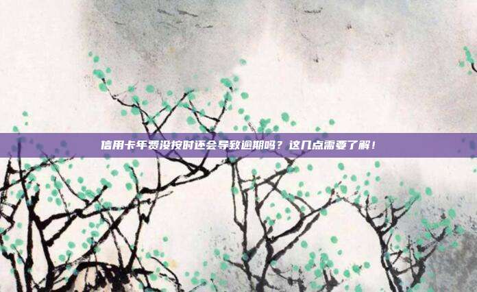 信用卡年费没按时还会导致逾期吗?这几点需要了解!