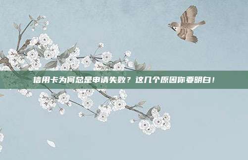 信用卡为何总是申请失败?这几个原因你要明白!