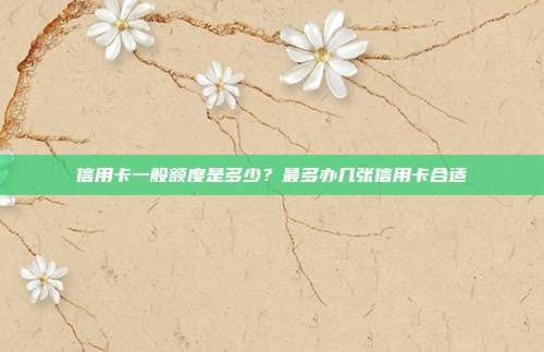 信用卡一般额度是多少?最多办几张信用卡合适