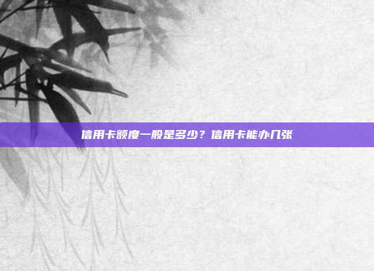 信用卡额度一般是多少?信用卡能办几张
