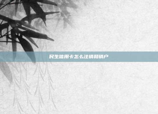 民生信用卡怎么注销和销户