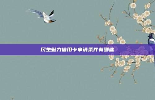 民生魅力信用卡申请条件有哪些