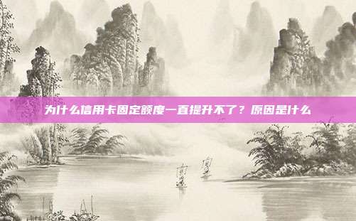 为什么信用卡固定额度一直提升不了?原因是什么