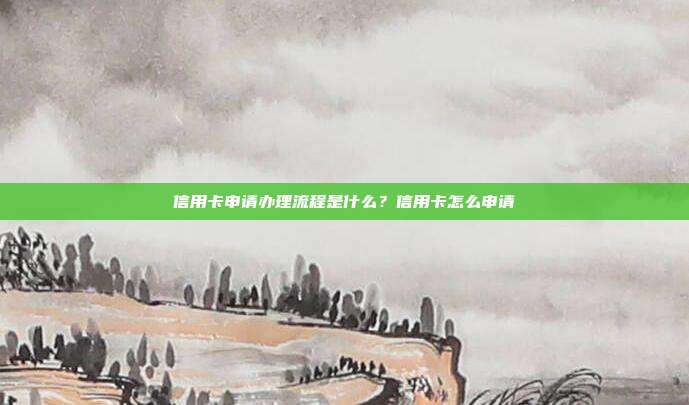 信用卡申请办理流程是什么?信用卡怎么申请