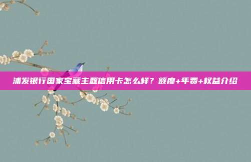 浦发银行国家宝藏主题信用卡怎么样?额度+年费+权益介绍