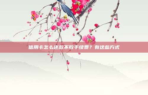 信用卡怎么还款不收手续费？有这些方式