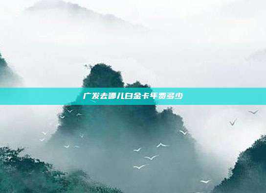 广发去哪儿白金卡年费多少